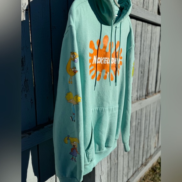 Nickelodeon Sweatshirt Large 90’s Cartoons Logo Hoodie Rugrats CatDog Ren Stimpy - Picture 4 of 9